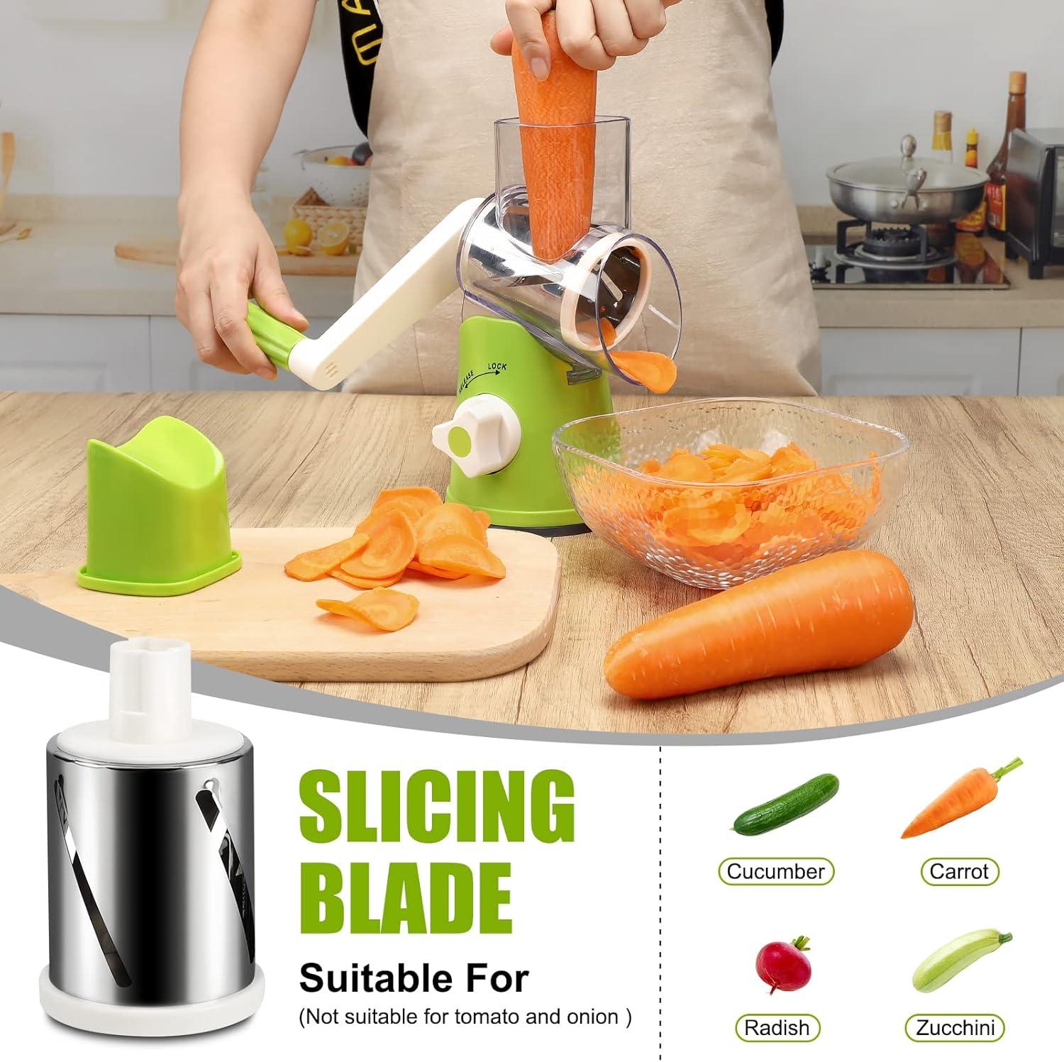 3-in-1 Rotary Cheese & Food Grater – Stainless Steel Manual Slicer Atatijari 